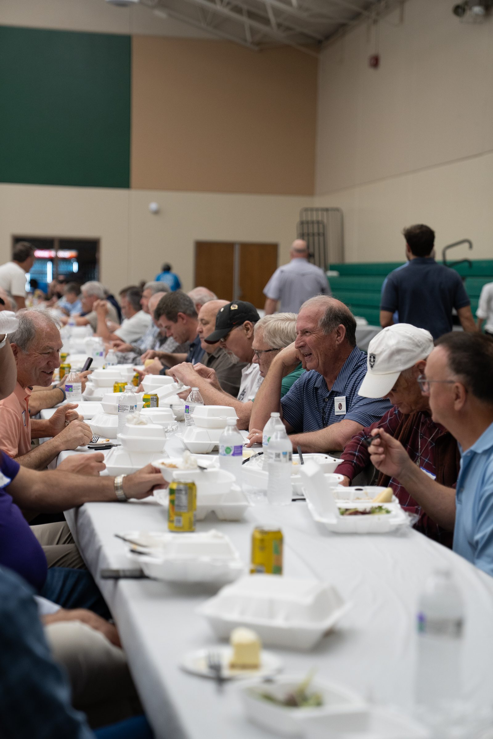Men sharing a meal together